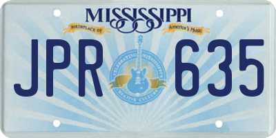 MS license plate JPR635