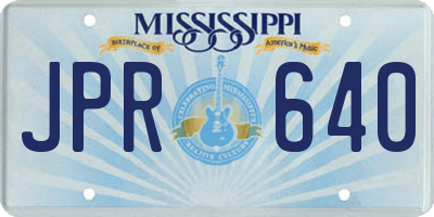 MS license plate JPR640