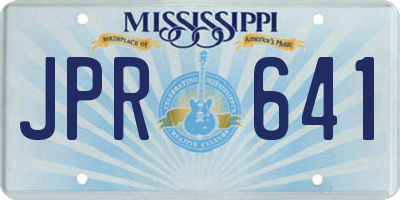 MS license plate JPR641