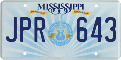 MS license plate JPR643