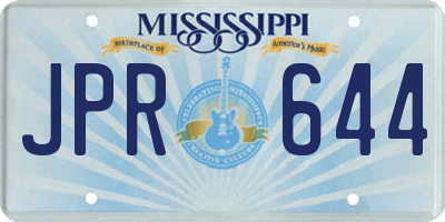 MS license plate JPR644