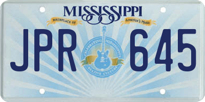 MS license plate JPR645