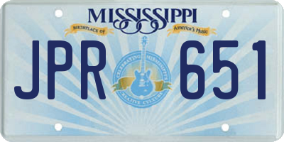 MS license plate JPR651