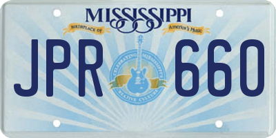 MS license plate JPR660