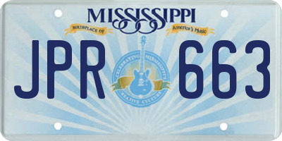 MS license plate JPR663