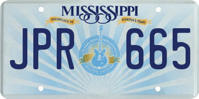 MS license plate JPR665
