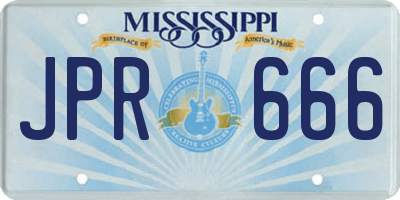 MS license plate JPR666