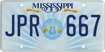 MS license plate JPR667