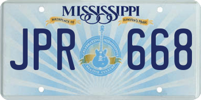 MS license plate JPR668