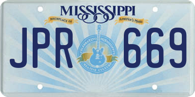 MS license plate JPR669