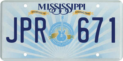MS license plate JPR671