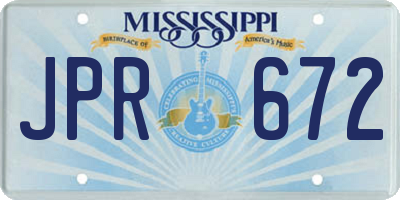 MS license plate JPR672