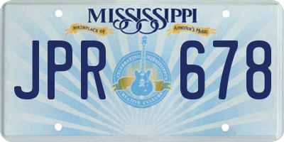 MS license plate JPR678