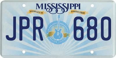 MS license plate JPR680
