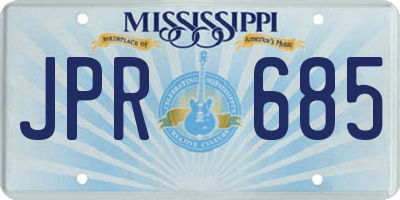 MS license plate JPR685