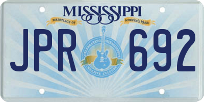 MS license plate JPR692