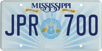 MS license plate JPR700