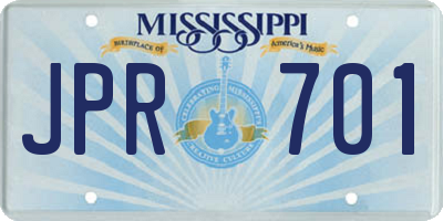 MS license plate JPR701