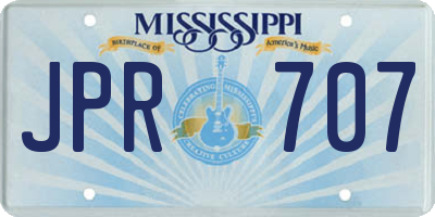 MS license plate JPR707