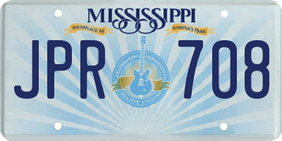 MS license plate JPR708