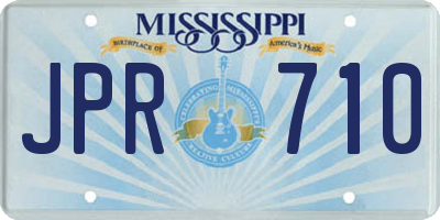 MS license plate JPR710