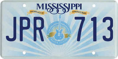 MS license plate JPR713