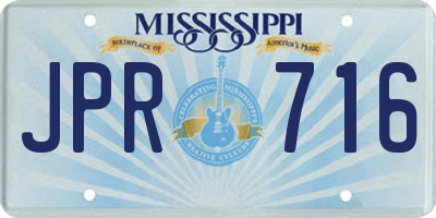 MS license plate JPR716