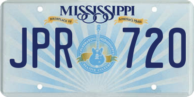 MS license plate JPR720