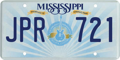 MS license plate JPR721
