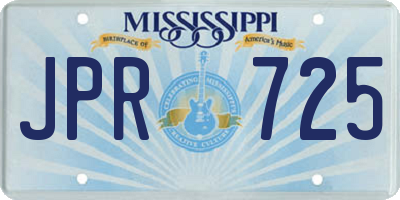 MS license plate JPR725