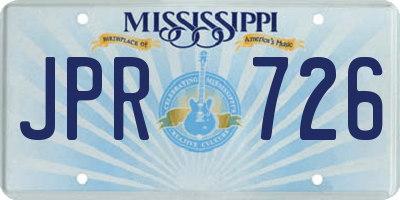 MS license plate JPR726