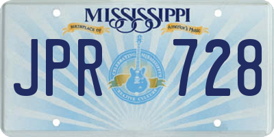 MS license plate JPR728