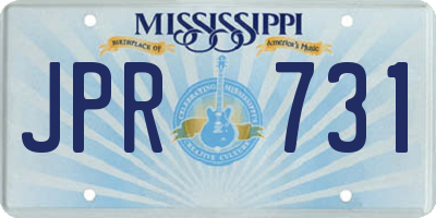 MS license plate JPR731