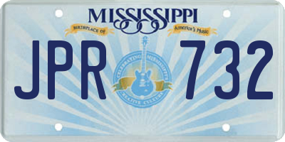 MS license plate JPR732