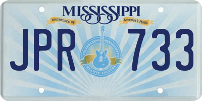 MS license plate JPR733