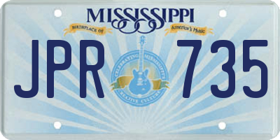 MS license plate JPR735