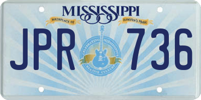 MS license plate JPR736