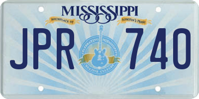 MS license plate JPR740