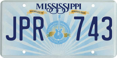 MS license plate JPR743