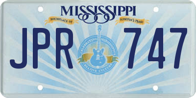 MS license plate JPR747