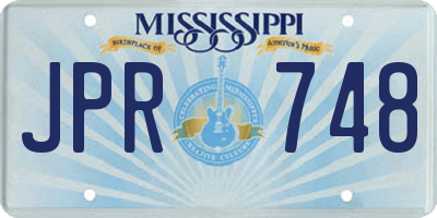 MS license plate JPR748