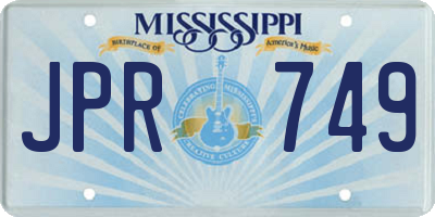 MS license plate JPR749