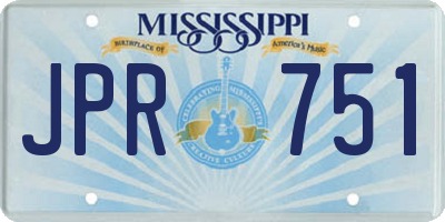 MS license plate JPR751