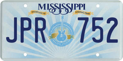 MS license plate JPR752