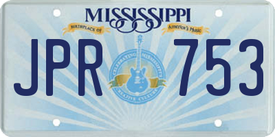 MS license plate JPR753