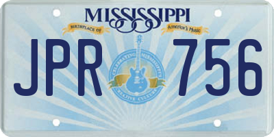 MS license plate JPR756