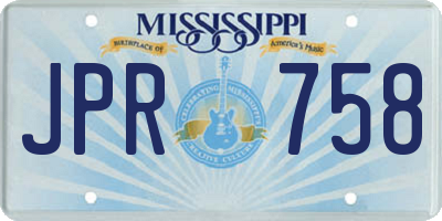 MS license plate JPR758
