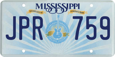 MS license plate JPR759