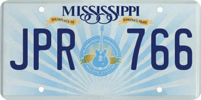 MS license plate JPR766