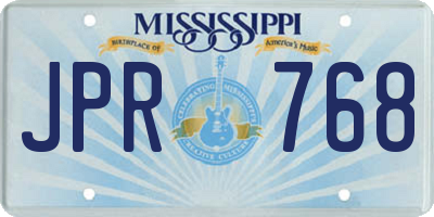 MS license plate JPR768